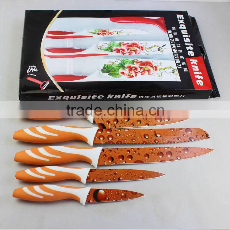 Pretty printing kitchen knives sets utility knife paring kinfe
