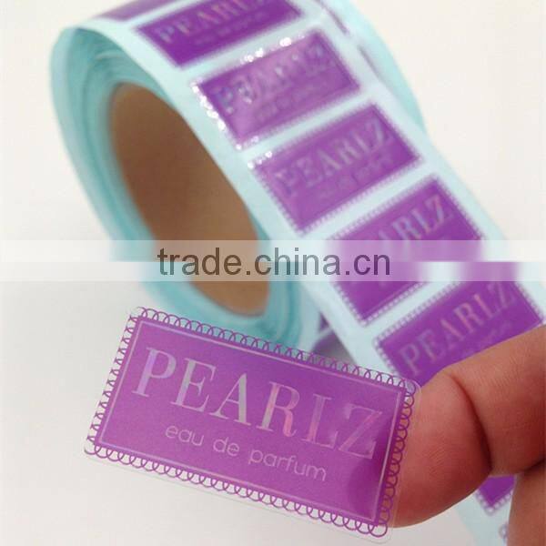 transparent pvc sticker for premium products with laser printing