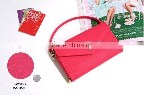 New Arrival Mixed Colors Crown Cute Leather Lady Clutch Purse Women Walllet With Strap