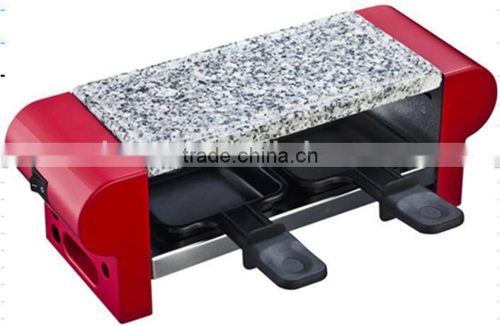 350W Mini Size Electric Stone Raclette Grill for 2 Persons Home Use RG-002S