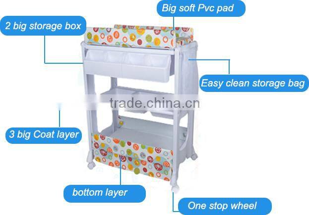 Indoor Bathroom Application 0-36 Months Recommedned PP Plastic Baby Changing Table