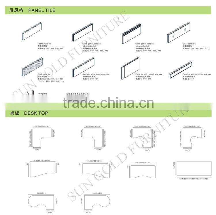 Modern melamine office furniture workstation design ( SZ-WSB305)