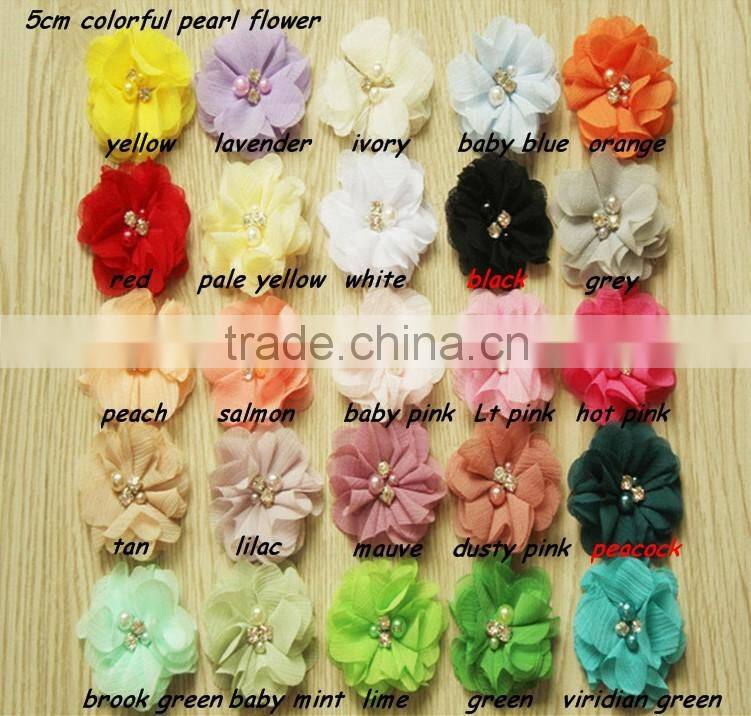 Artifical Lace Fabric Ballerina Flower With Rhinestones For Headband