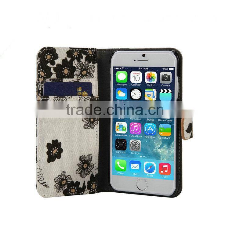 Premium Leather Case for iPhone 6, For iPhone 6 Case Cheap Leather/Canvas Leather Back Cover