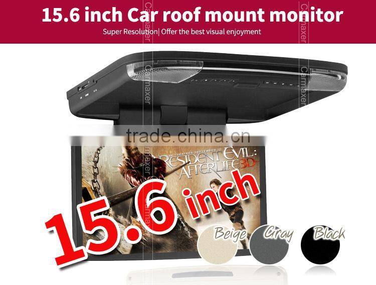Digital screen 15.6 inch roof mount bus monitor supported USB/SD/TV/IR/FM/Wireless game