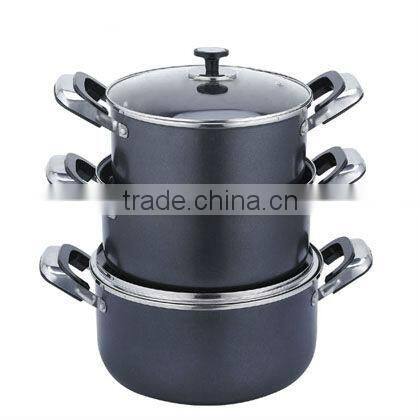 Hot Sale Aluminum Non-stick Forged Hard Anodized Mini Casserole Cooking Pot Stock Pot Sauce Pot Black Color Cookwares