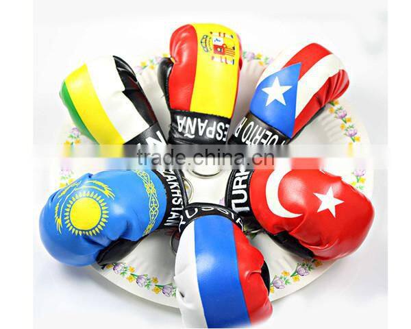 RANDOM Colors Wholesale Printing Puerto Rico Flags Souvenirs Leather Custom Mini Boxing Glove Keychain