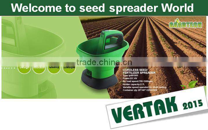 New arrival electric seed spreader,2.7L seed spreader with CE/GS/EMC certificates