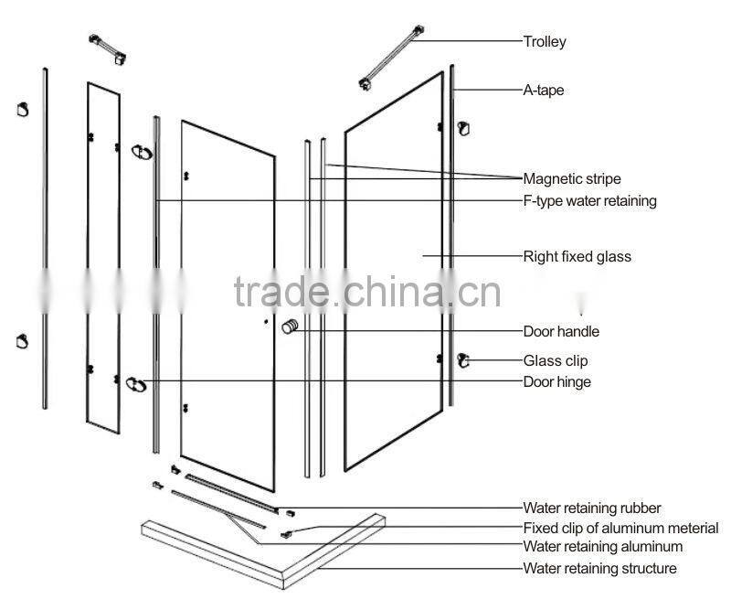 prefab homes tempered glass bathroom design for interior bath