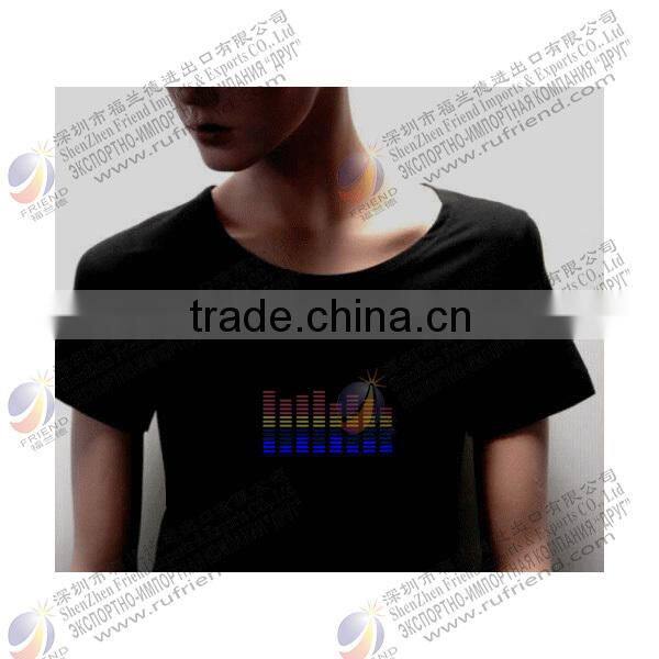 wholesale voice activated el t-shirt for DJ club house