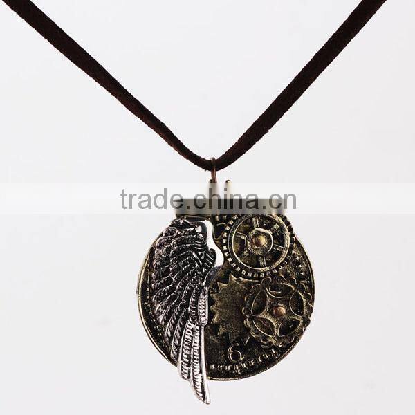 Antique Gold and Silver Plate Wing Pendant Necklace Wholesale 2015