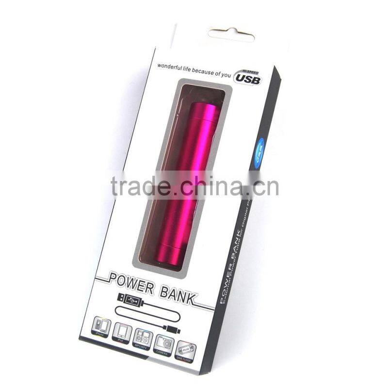 Stylish, lipstick-shaped, lightweight design fits easily into any pocket or bag 2600mAh Mini Portable Charger