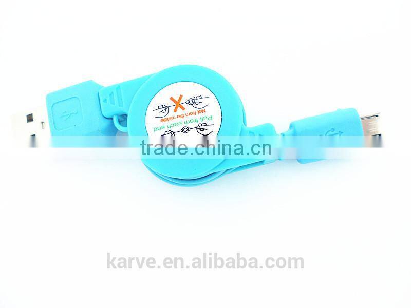 New micro usb cable micro retractable cable portable retractable cable