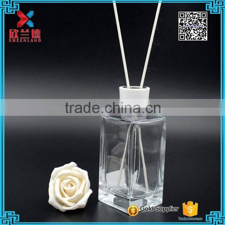 glass diffuser bottle 200ml rectangle shape best quality glass bottle reed sticks