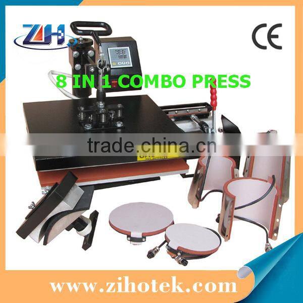 Alibaba hot sale combo heat press machine /t-shirt printing machine heat press machine 8 in 1