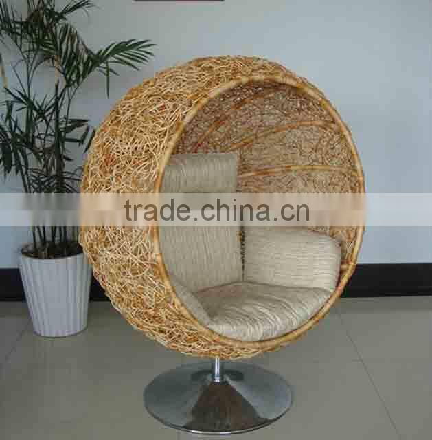 outdoor high back rattan chair weaven flower thickness cushion