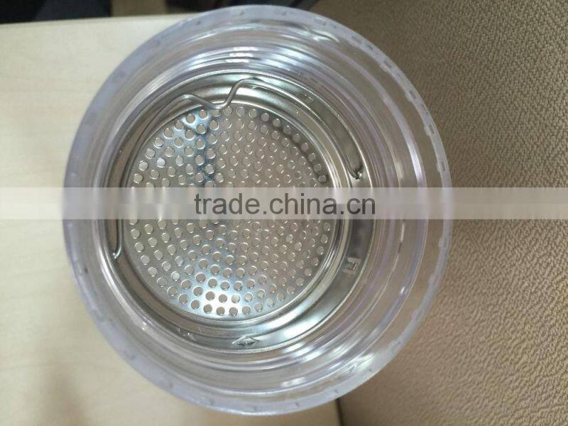 450ml high quality plastic water bottle double wall with tea infuser