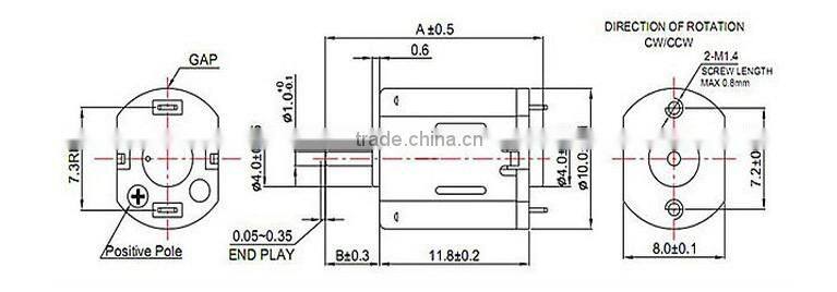 Permanent Magnet 3V 10mm DC Micro Motor for camera (FF-M10)