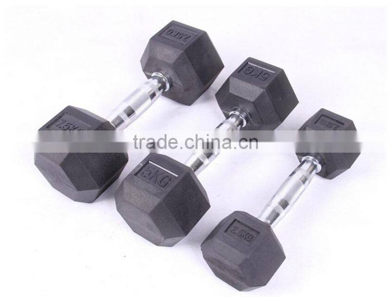 Free weight/rubber coated dumbbell