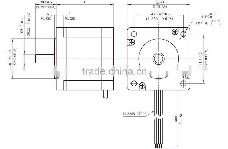 NEMA24 Hybrid Stepping Motor Frame Size 60mm