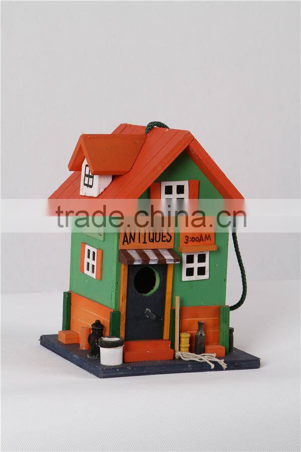 New wooden yellow colored birdhouse for decoration birdcage