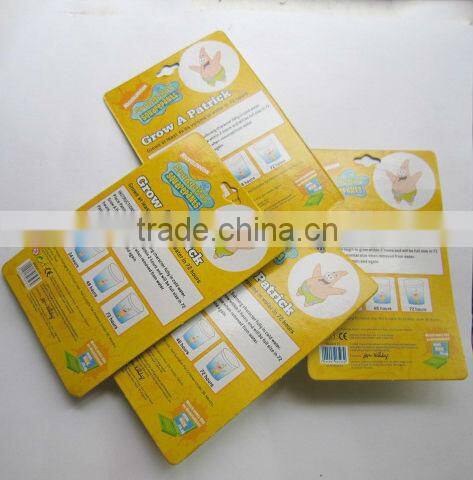 Magic Spongebob growing sponge toys in water growing patrick toy patrick star for baby fun magic growing sponge