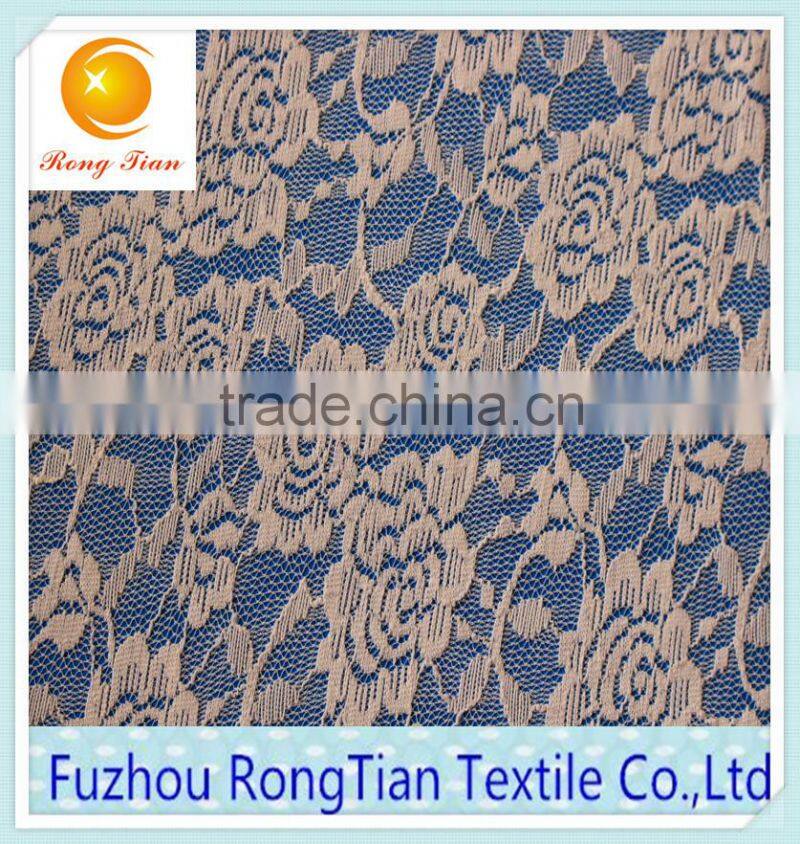 Fashion elastic small rose lace fabric for girls dress