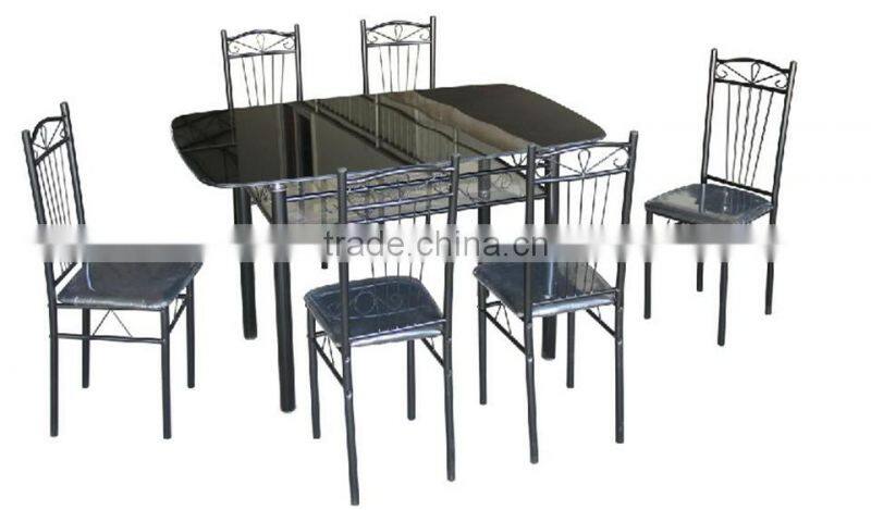 A11B-6 modern dining table glass top