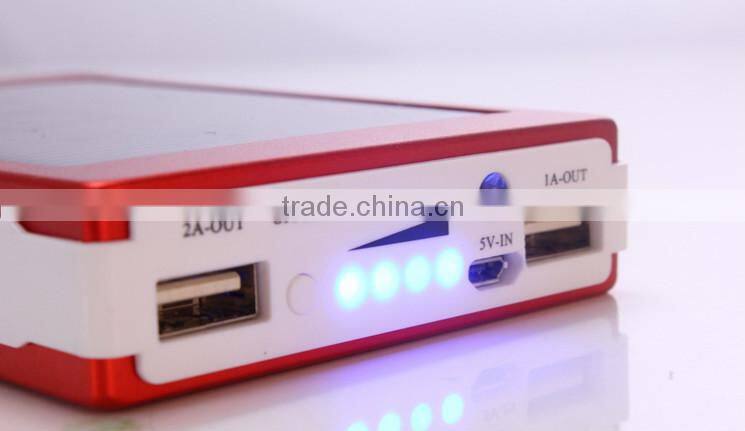 Emergency 10000mah solar powered portable charger