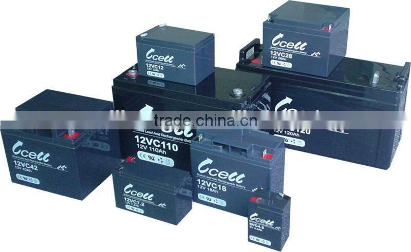 12VC12 Wuhan Vcell AGM Deep Cycle solar sealed UPS Battery