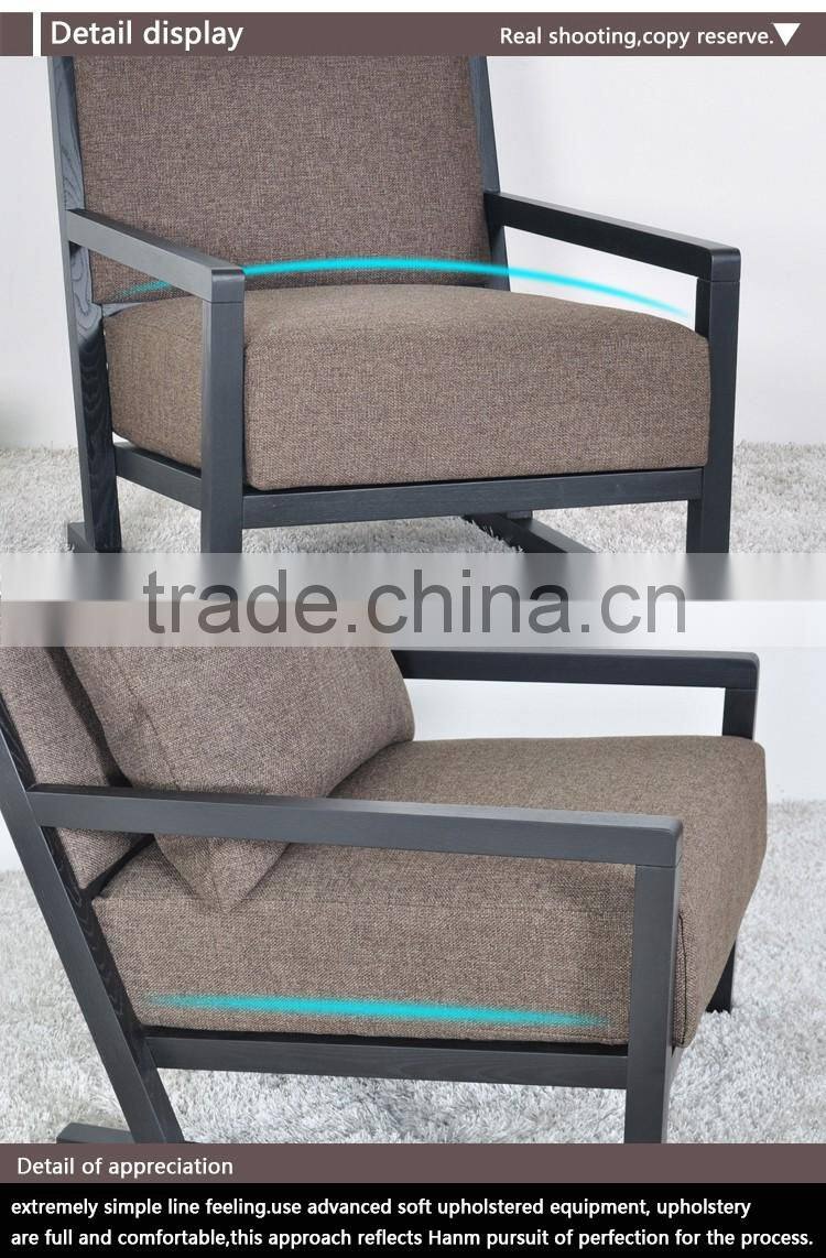 Hot Sale oak wood leisure chair modern lounge chair lazy man armchair