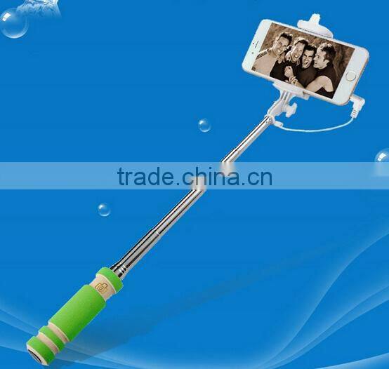 2015 Hot Wholesale Supreme 13.5cm Mini Foldable Cable Selfie Stick Wired Selfie Stick,Monopod Selfie-stick with cable