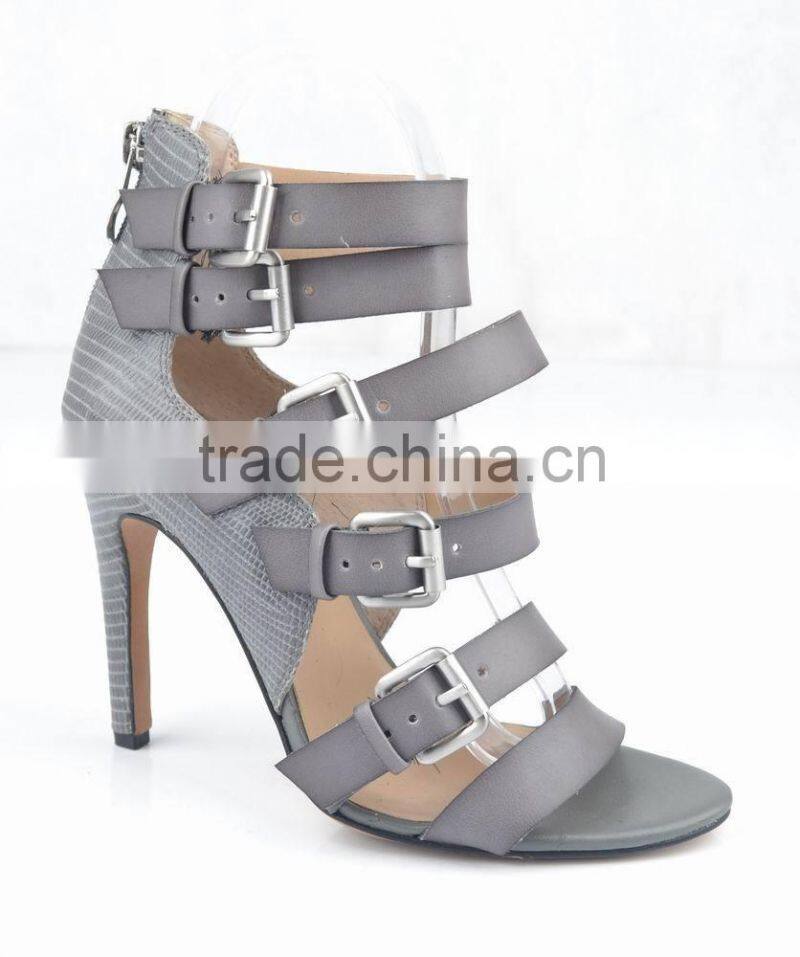 new design fashion genuine leather high heel lady woman sandals shoes for 2014