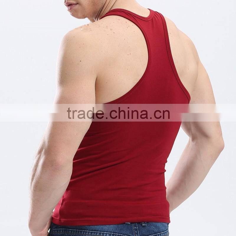 I- shaped back vest square neck style men cotton casual muscle vest latest gym waistcoat design for men
