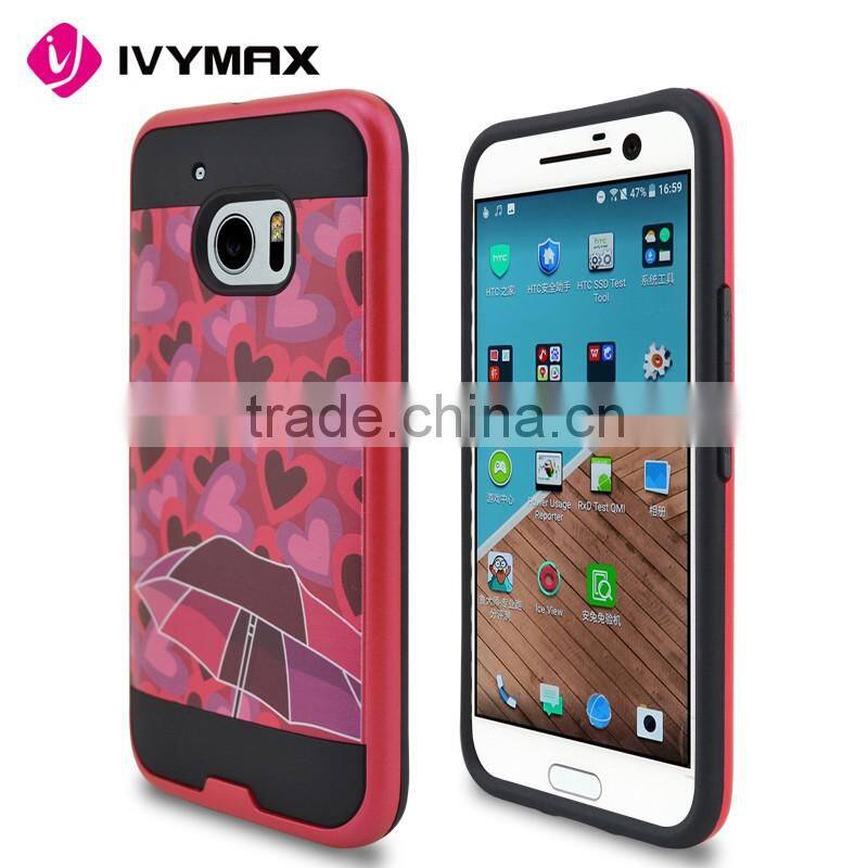 Beautiful love heart pattern design brushed texture pc matte phone case for HTC M10 phone accessories