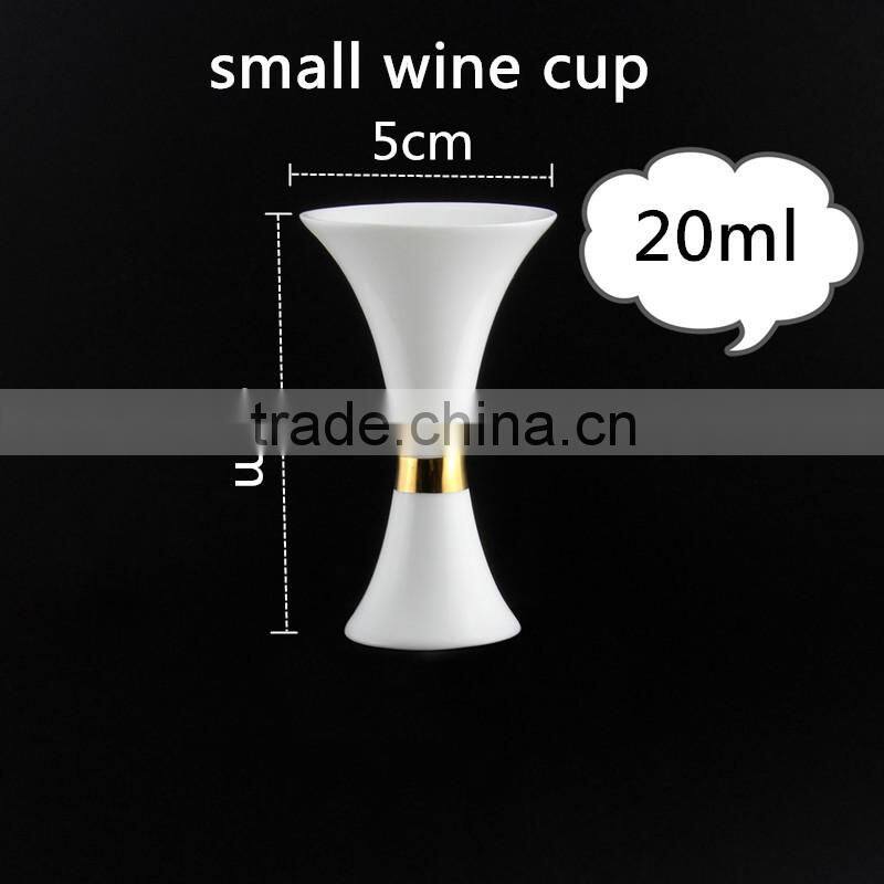 japanese 10pcs fine bone china wine set with gold-rim