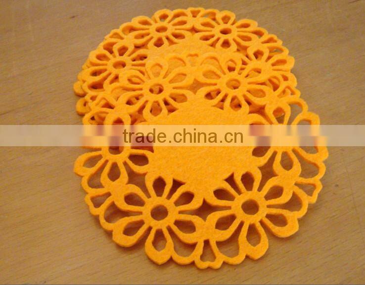 laser cut felt coaster with diamter 15cm