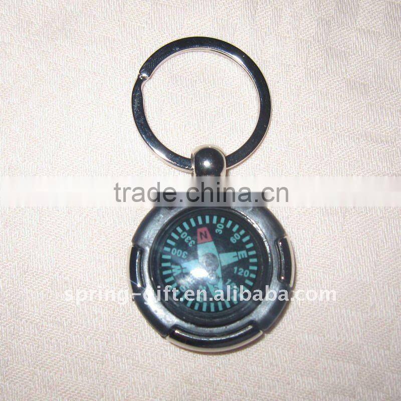 Fashion color compass keychain