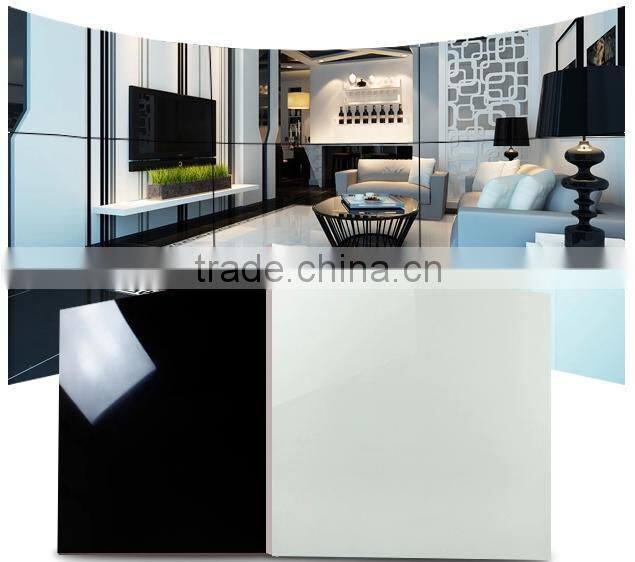 White Black Shiny Floor Vitrified Kitchen Porcelain Tile