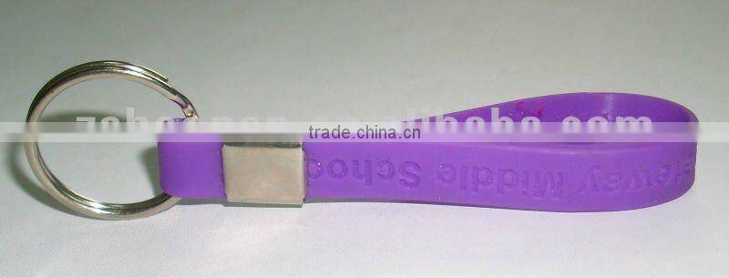 fashional leather key chain with rubber material