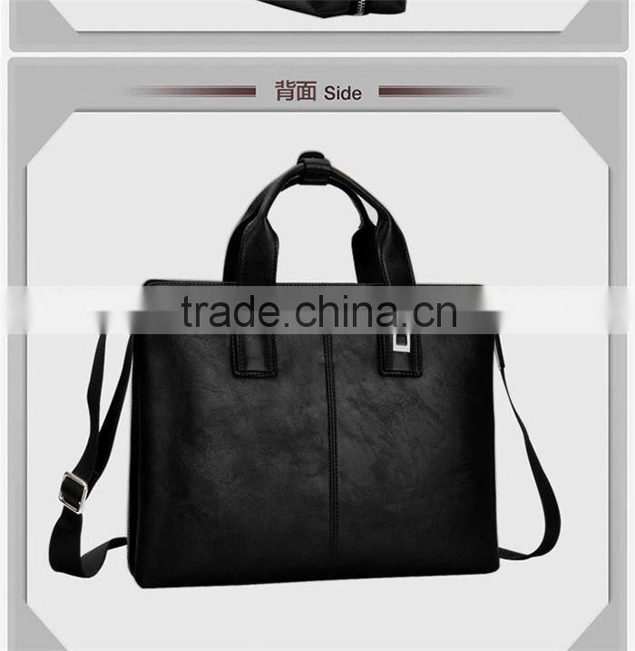 Luxury leather business laptop bag briefcase for man documents handbag