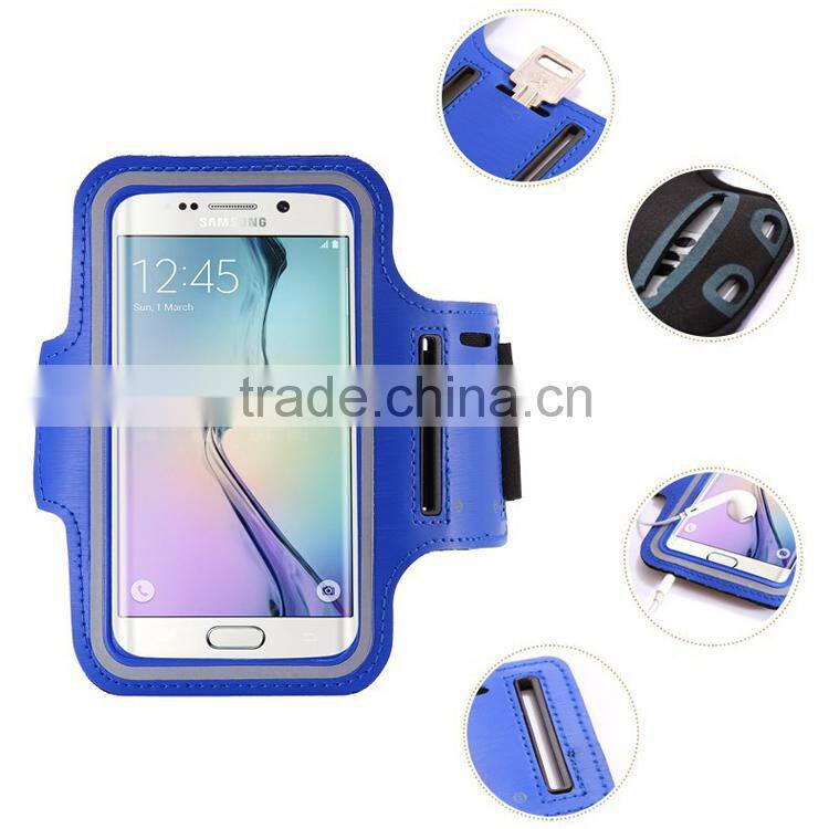 Waterproof Sport Running Armband For Samsung Galaxy S6/S6 Edge Gym Mobile Phone Arm Holder Belt Brush Leather Case
