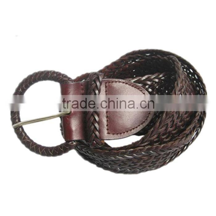 PU Basket Weave Braided Wide Cinch Belt For Woman