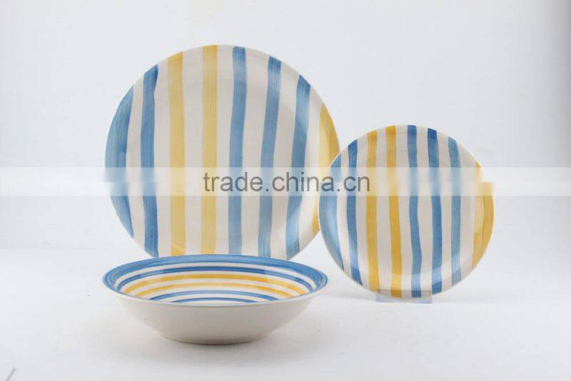 12pc/18pc stoneware hand painted dinnerset service for 4/ AB grade/2016 popular design/Italy