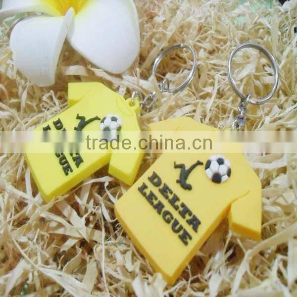 yellow T-shirt shaped keychain as business gift made in wenzhou cangnan by best manufactory in low price and good quality