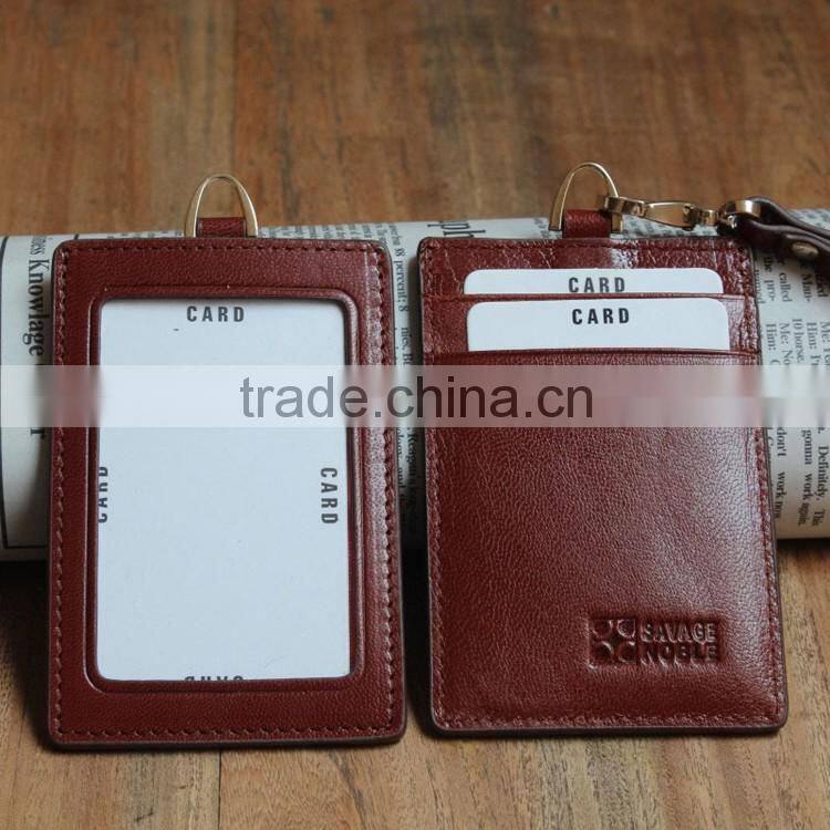 Cow leather material in cheap price id card holder in business