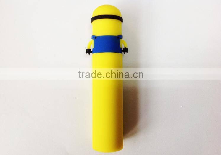 2014 New PVC cartoon minions style mobile power bank 2000mah/2200mah/2600mah