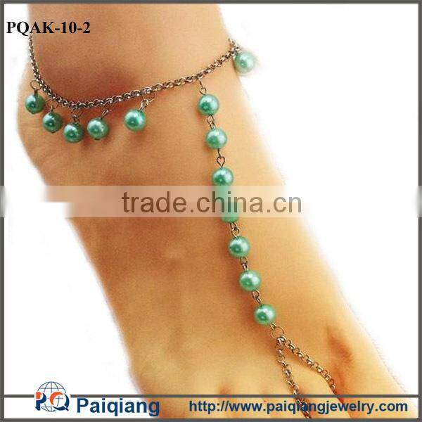 Fashion metal chain handmade antique brass anchor anklet foot jewelry