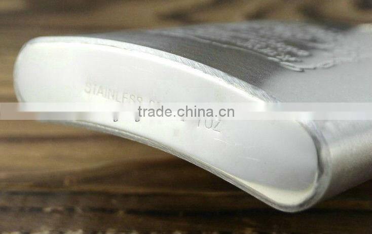 7oz stainless steel engraved hip flask metal flask engraving