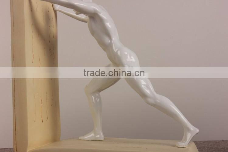 Polyresin home decoration pieces, man resin bookends